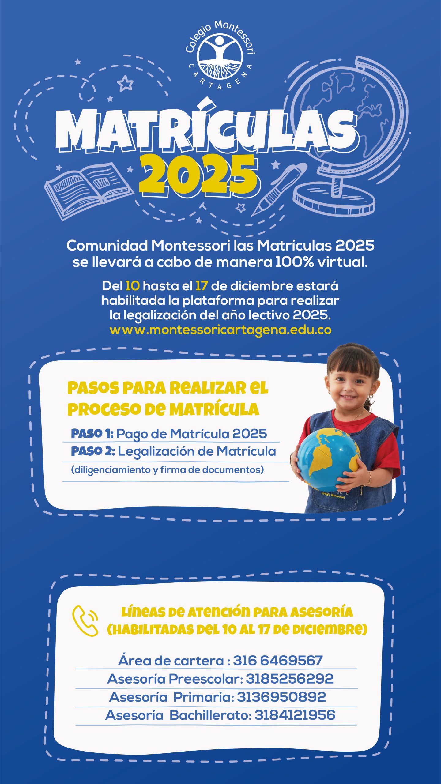 Matrículas 2025 Colegio Montessori Cartagena